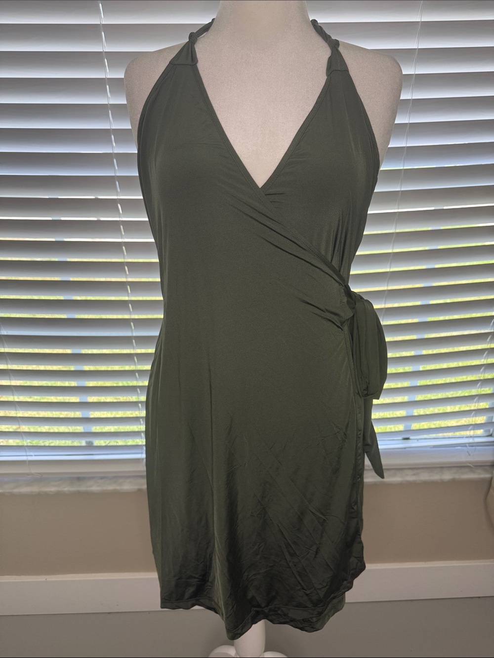 Olive Green Halter Wrap beachwear